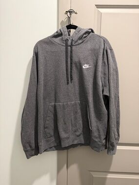 Nike Gray Pullover Hoodie with White Swoosh